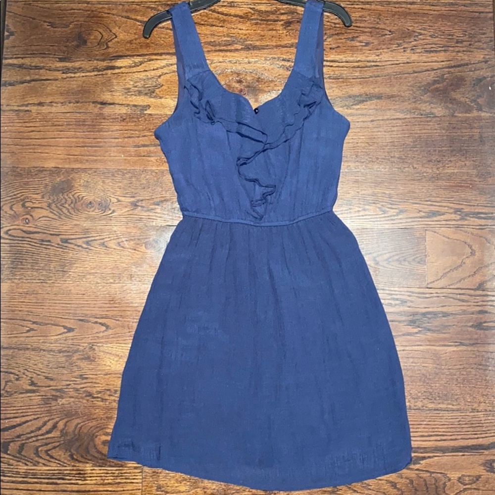 Navy blue short mini dress